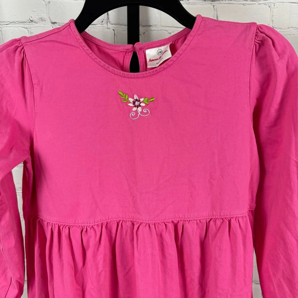 Hanna Andersson Pink Tiered Flower Dress Size 140 US 9-11 - Picture 2 of 6